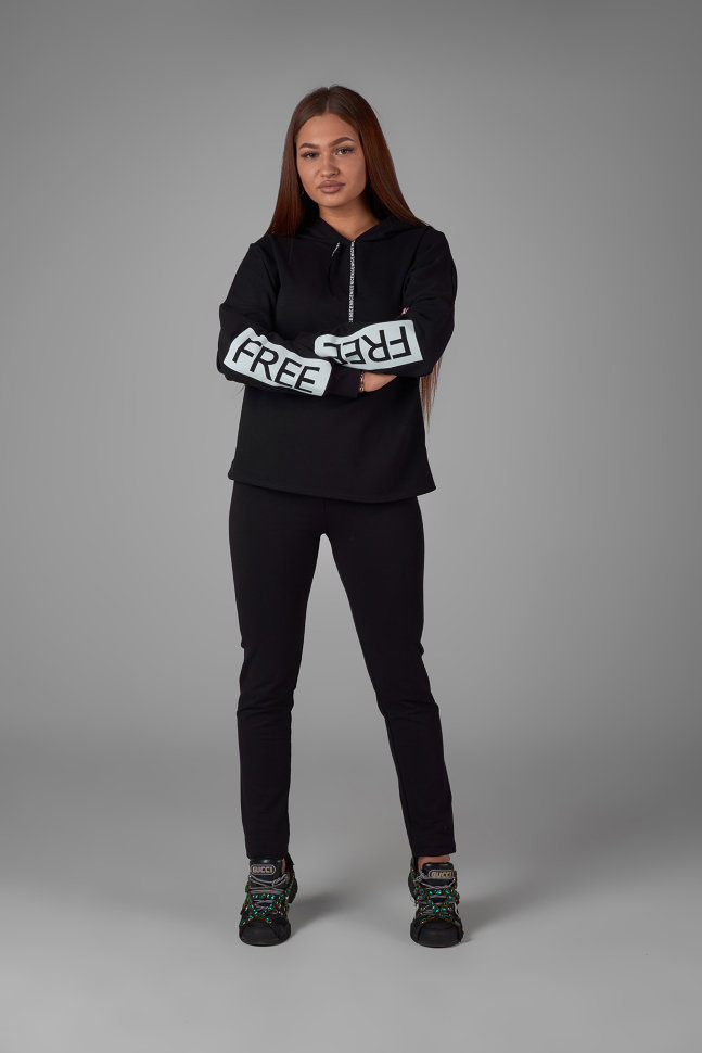 Фото товара 18224, черная женская толстовка